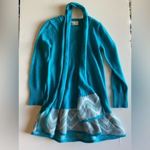Cloud Chaser Girls Teal / Turquoise Sweater Dress with Scarf